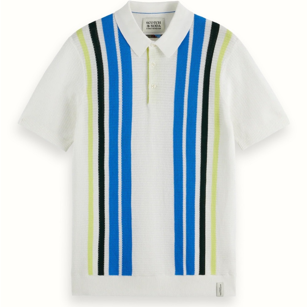 Scotch & Soda Striped Short Sleeve Polo Shirt. New with Tags. Men’s Size Large